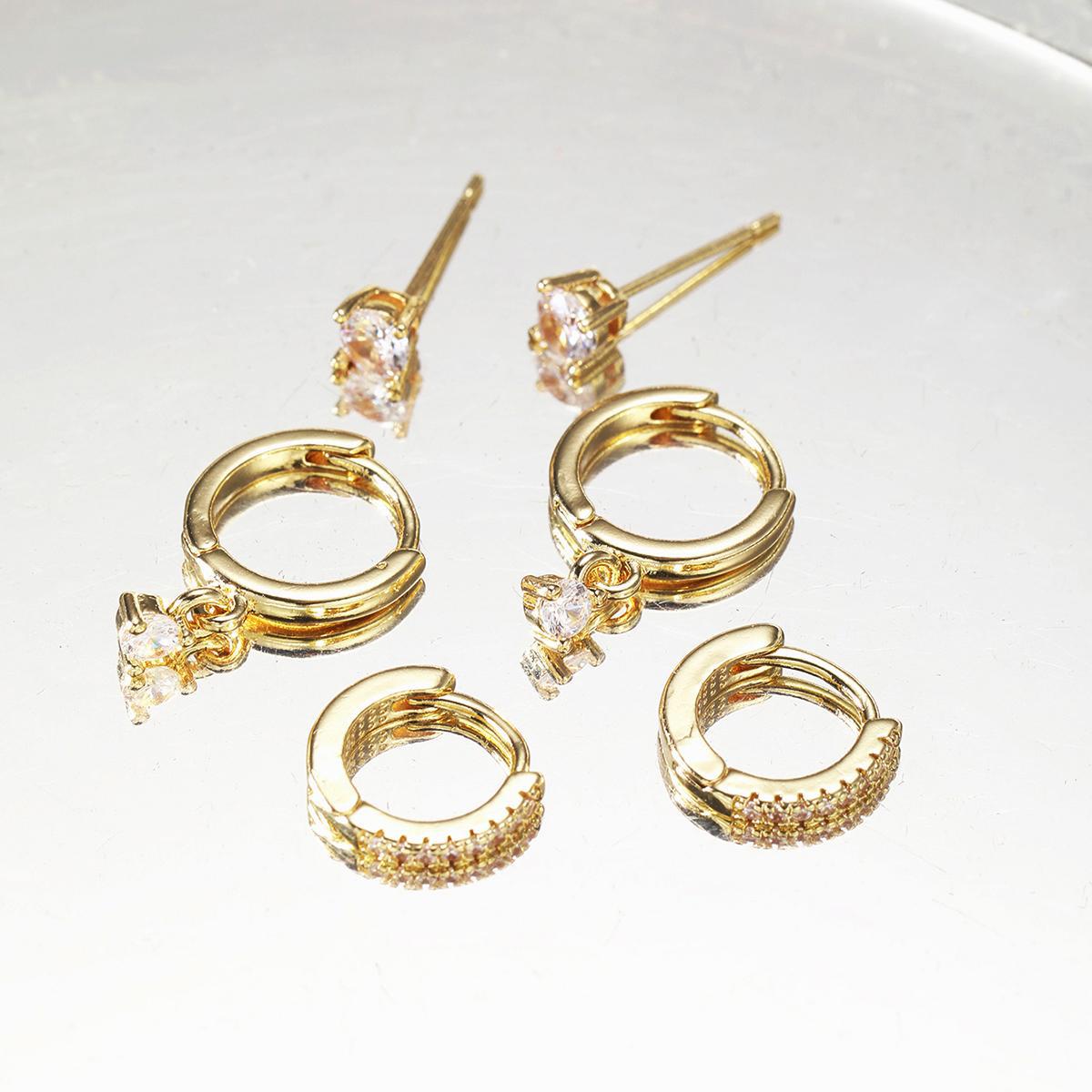 Damen Ohrstecker Set mit funkelnden Kristallen Shop Nory