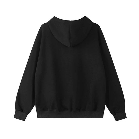 Damen Kapuzen-Sweatjacke mit durchgehendem Reißverschluss, Oversize-Schnitt und Statement-Frontprint Shop Nory