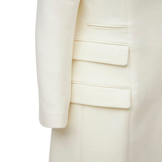 Damen Langmantel im minimalistischen Blazer‑Stil mit verdeckter Knopfleiste und dreifacher Pattentasche Shop Nory