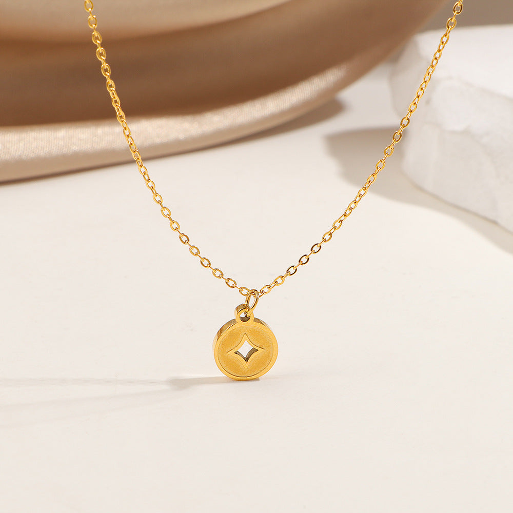 Damen Minimalistische Gold Charm Halskette Shop Nory