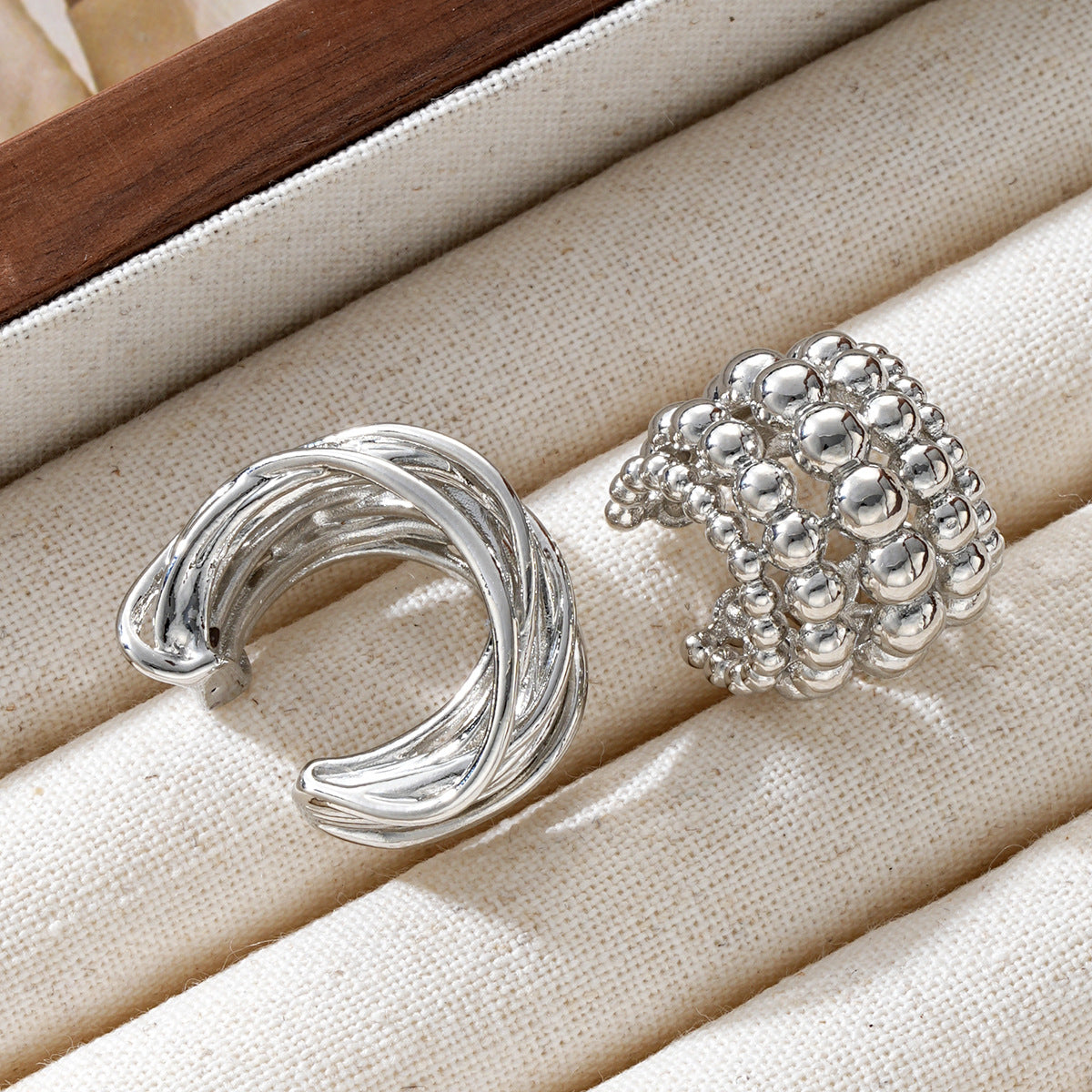 Damen modisches Ringe-Set mit kreativen Texturen Shop Nory