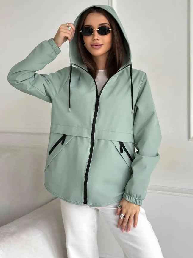 Damen leichte Windbreaker Jacke