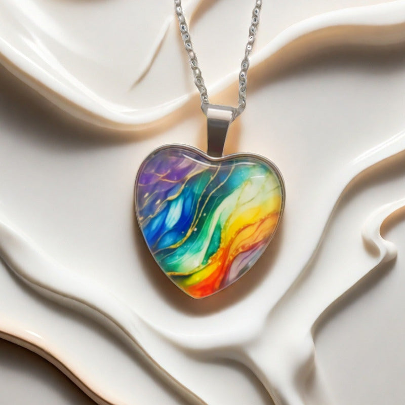 Bunte Halskette Mit Herzanhänger | Shop Nory
