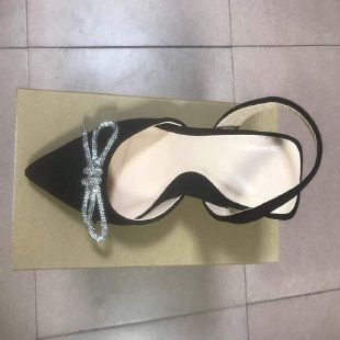 Damen Slingback Pumps mit funkelndem Schleifenakzent und elegantem Absatz