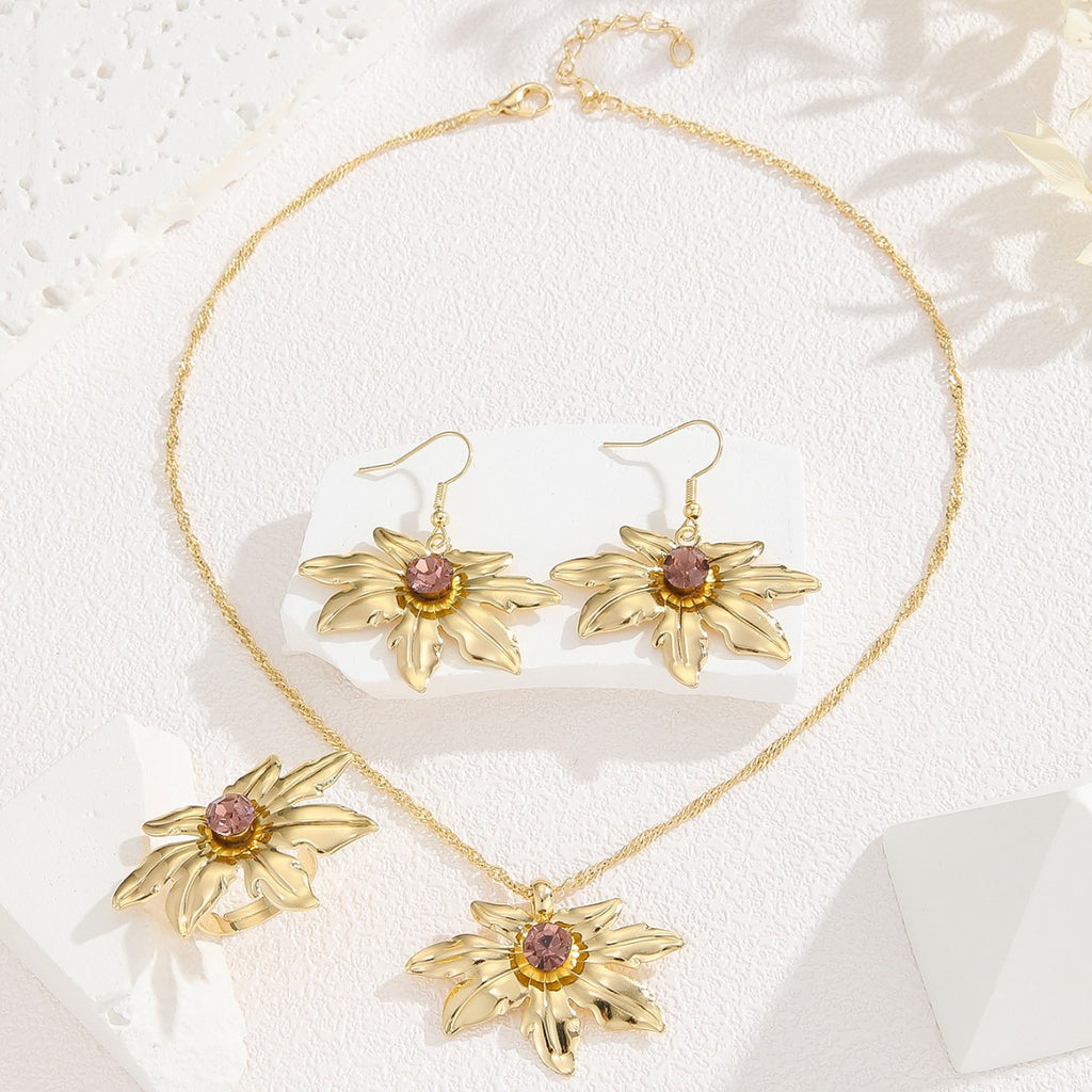 Damen Schmuckset mit herzförmigen Anhängern und strahlendem Design Shop Nory