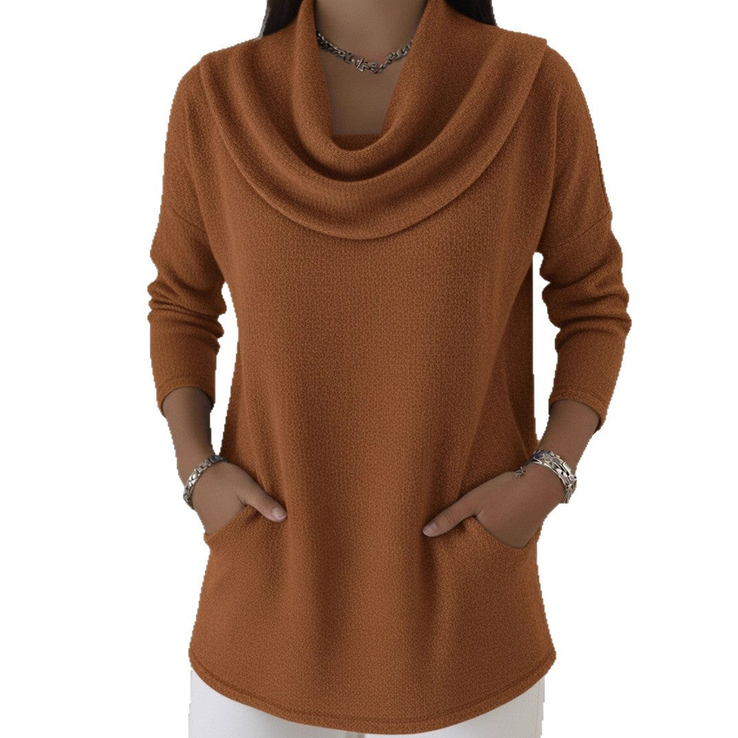 Damen Kuscheliger Feinstrick-Pullover mit Schalkragen und Eingrifftaschen Shop Nory