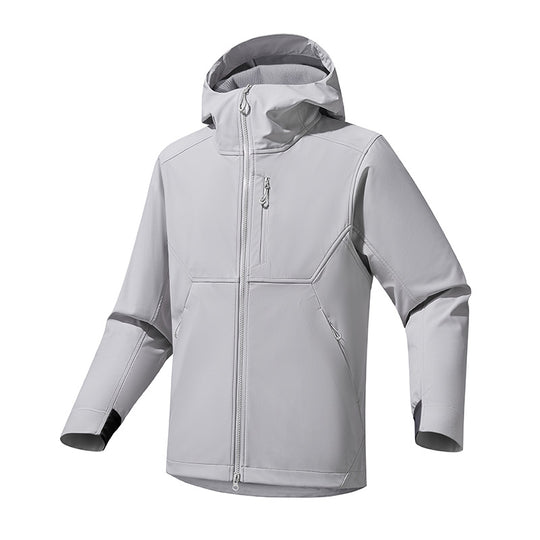 Herren Softshell‑Kapuzensweatjacke mit Stretch‑Windschutz, ergonomischem Schnitt und Brustreißverschluss Shop Nory