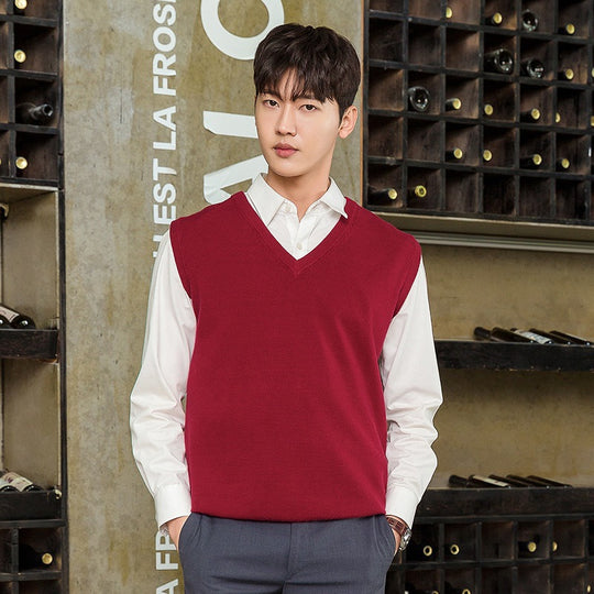 Herren Ärmellose Feinstrickweste mit V‑Ausschnitt und feiner Baumwollmischung Shop Nory