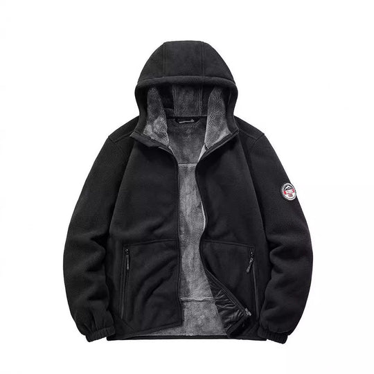 Herren Isolierte Fleece-Hoodiejacke mit Sherpa-Innenfutter und Zwei-Wege-Reißverschluss Shop Nory