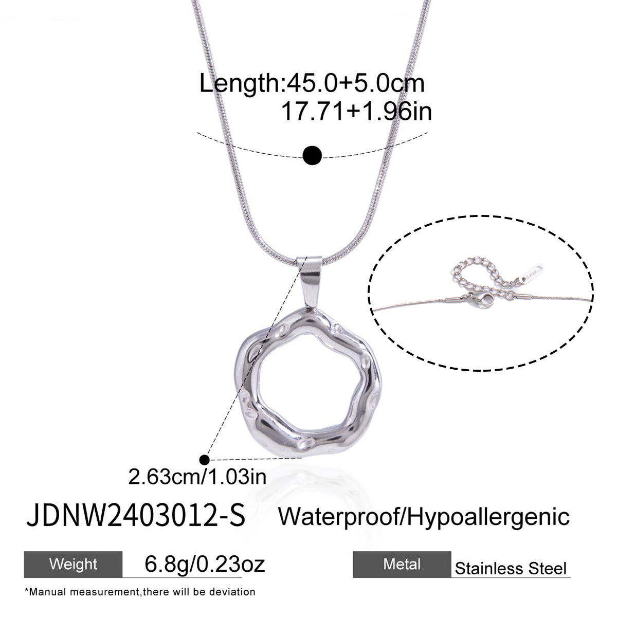 Damen Halskette mit modernem Anhänger und verstellbarem Edelstahlverschluss Shop Nory