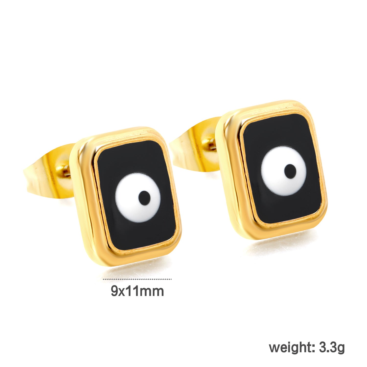 Damen Ohrstecker mit kreativen Auge-Design und goldfarbener Umrandung Shop Nory