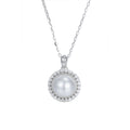 Damen elegante Halskette mit Perlenschmuck und funkelnden Zirkonia Shop Nory