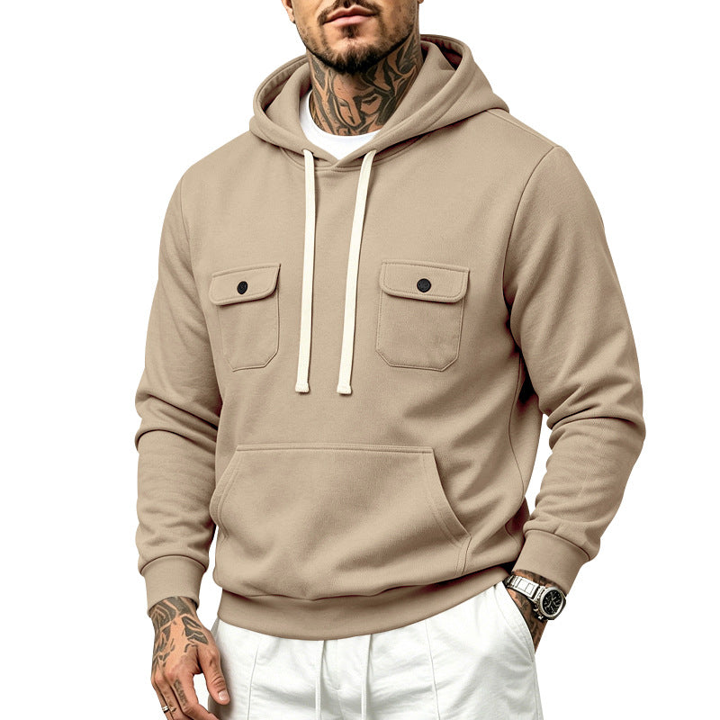 Herren Kapuzenpullover mit Brustklappen- und Kängurutasche Shop Nory