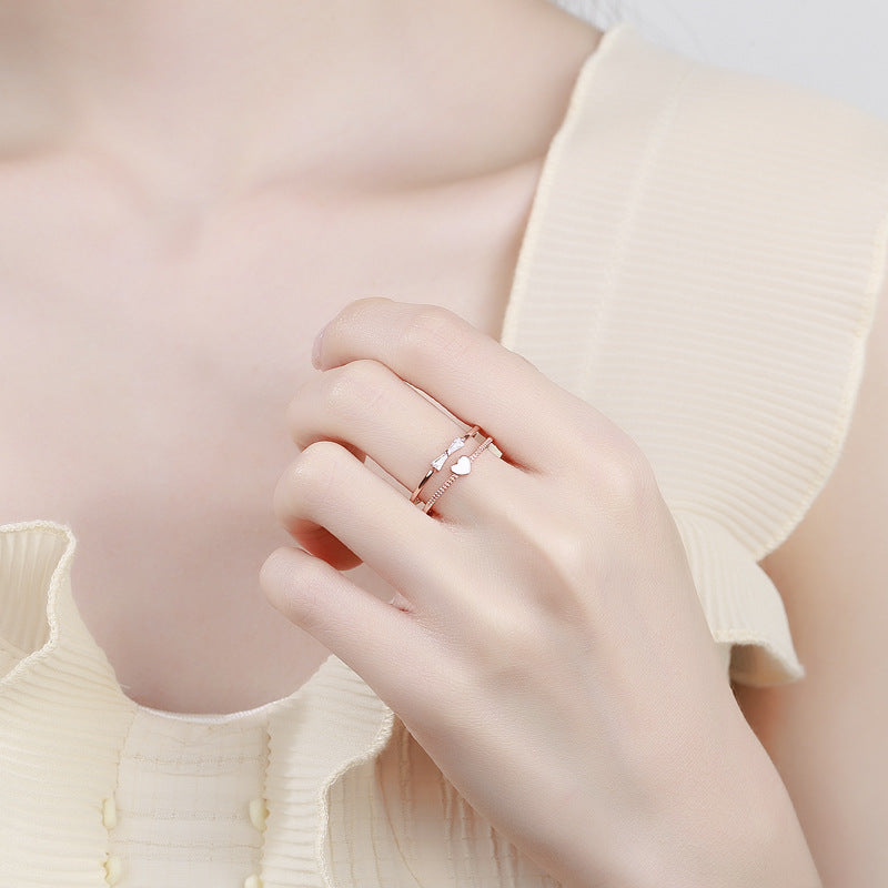 Damen Ring mit elegantem Schleifen- und Herzdesign Shop Nory