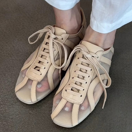 Damen modische Sneakers mit atmungsaktiver Mesh-Oberfläche und komfortabler Sohle Shopnory