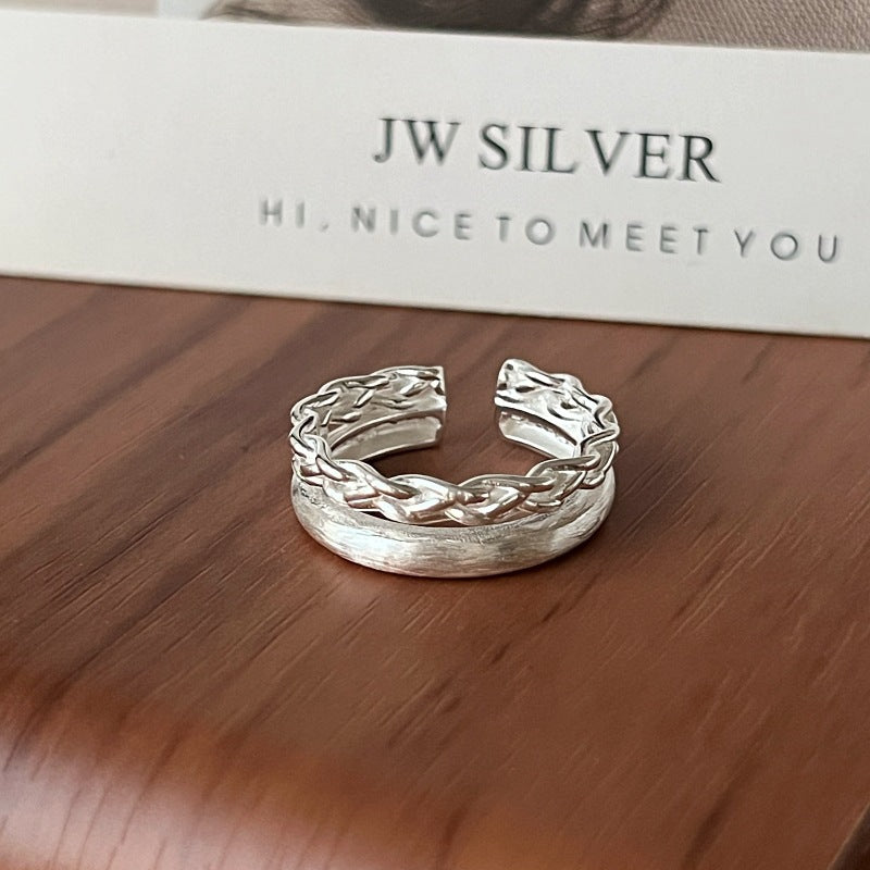 Damen Offener Ring mit kunstvollem Flechtdesign Shop Nory