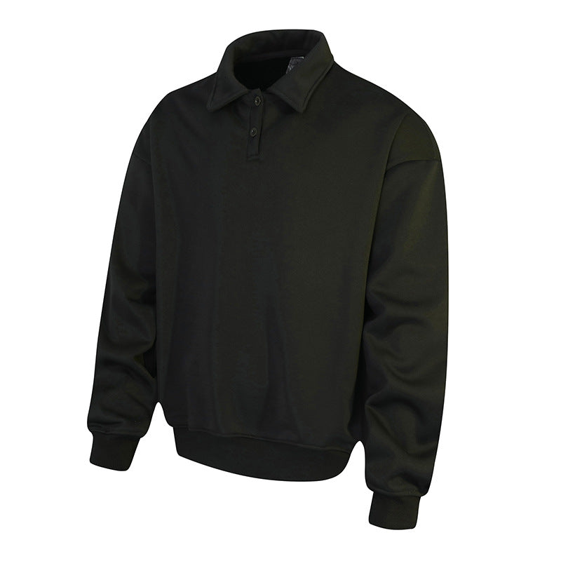 Herren Polo‑Sweatshirt im Oversize‑Relaxed‑Fit mit Rippbündchen und Knopfleiste Shop Nory