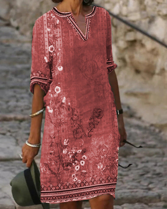 Damen luftiges Sommerkleid mit floralem Design
