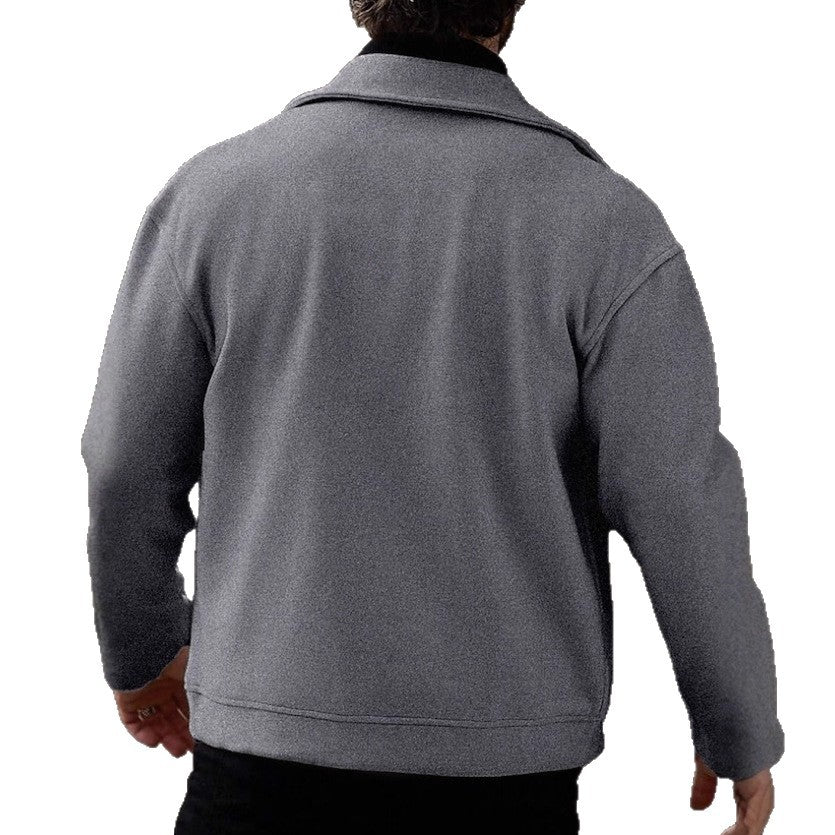Herren Oversized Bikerjacke aus Wollmix mit asymmetrischem Reißverschluss und Druckknopf-Details Shop Nory