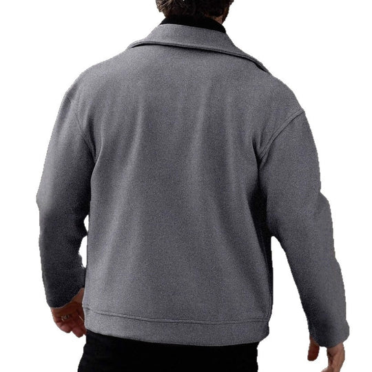 Herren Oversized Bikerjacke aus Wollmix mit asymmetrischem Reißverschluss und Druckknopf-Details Shop Nory