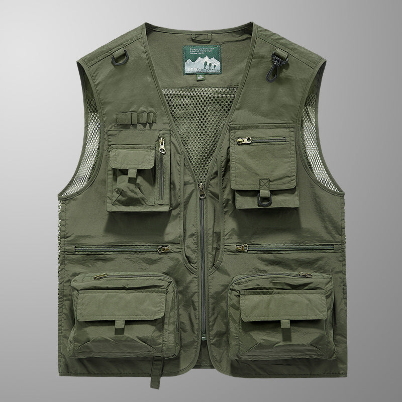 Herren Multifunktionale Angler- und Utility‑Weste mit Mesh‑Einsätzen und Mehrfach‑Taschen Shop Nory