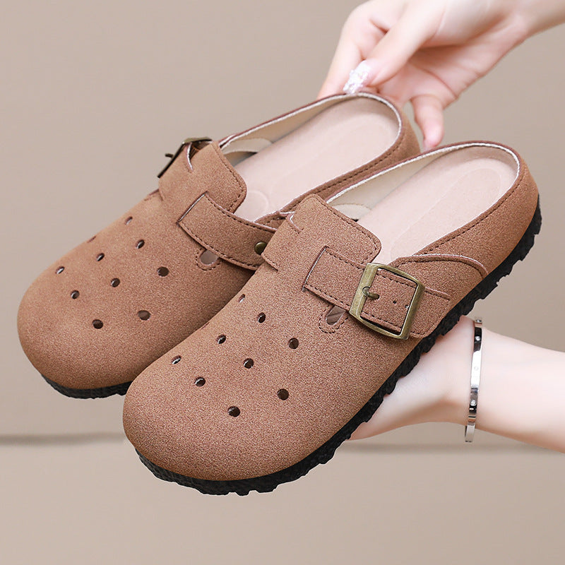 Damen Komfortable Clogs mit verstellbarem Riemen Shopnory