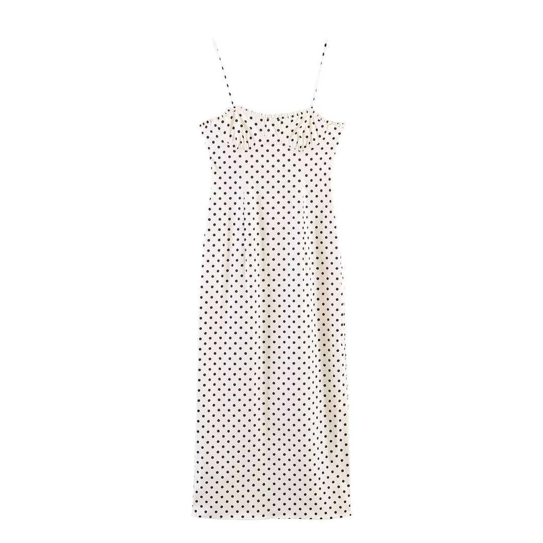 Damen Maxikleid mit Polka-Dots