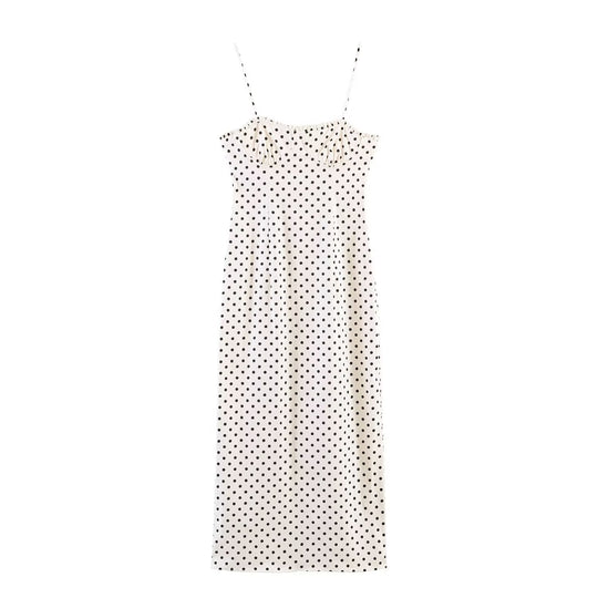 Damen Maxikleid mit Polka-Dots
