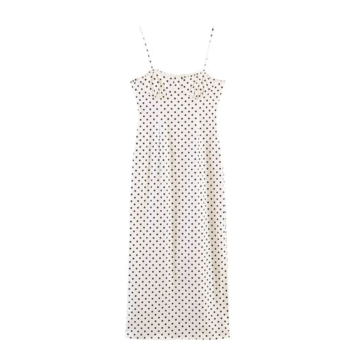 Damen Maxikleid mit Polka-Dots