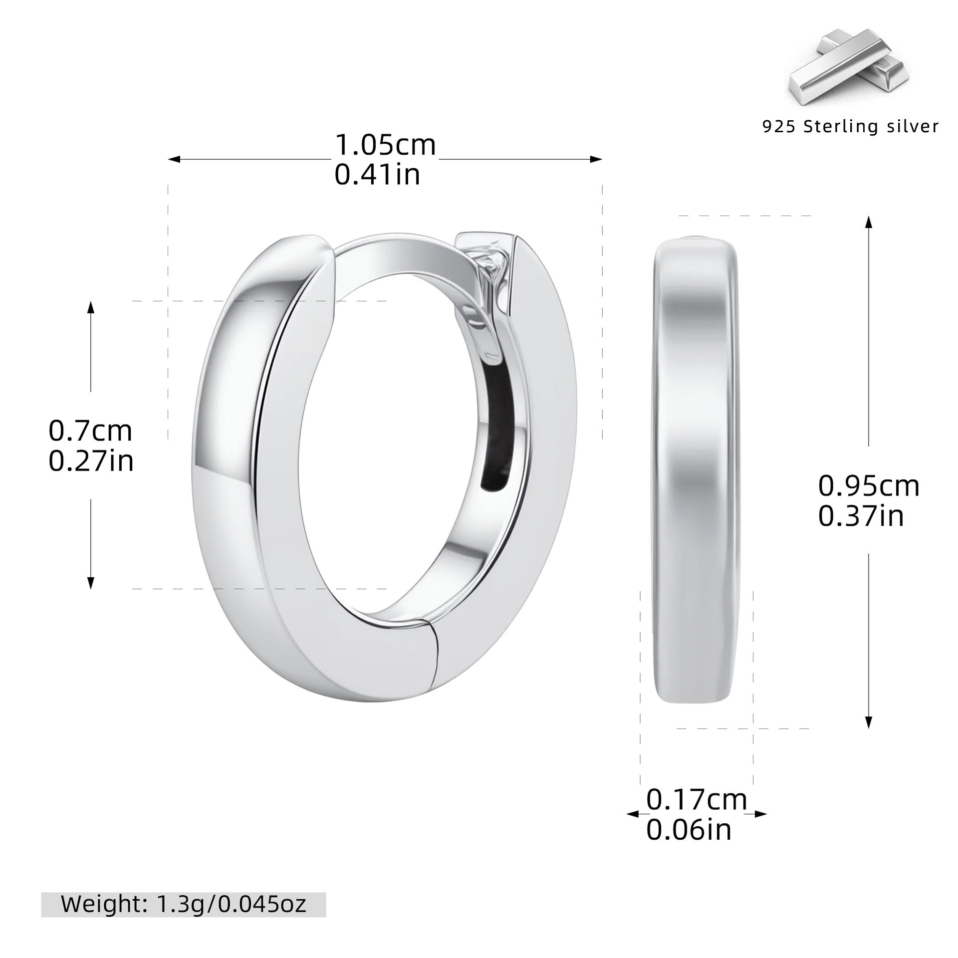 Damen Creolen mit modernem geschwungenem Design aus hochwertigem 925 Sterling Silber Shop Nory
