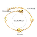 Damen Armband mit feinen Blattmotiven aus Edelstahl und goldplattierter Oberfläche Shop Nory