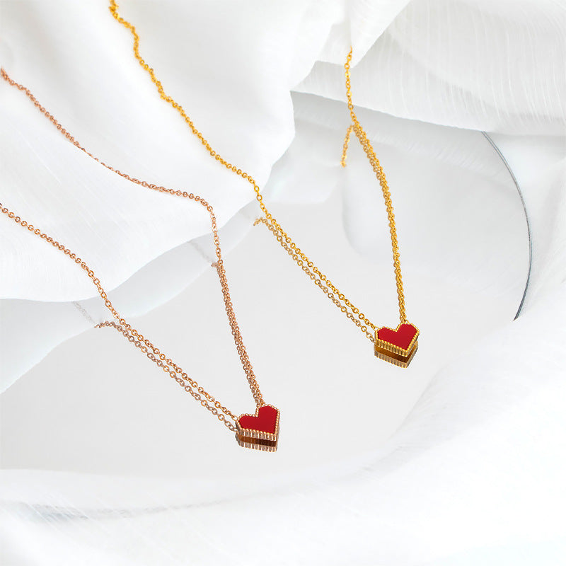 Damen Halskette mit herzförmigem Anhänger aus hochwertigem Metall Shop Nory