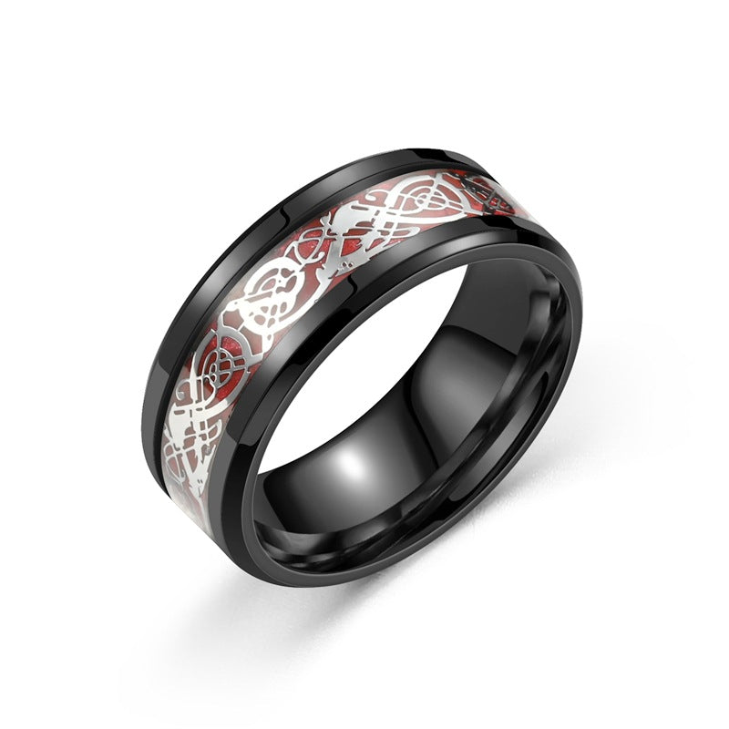 Herren Ring mit modernem, kunstvollem Muster aus hochwertigem Edelstahl Shop Nory