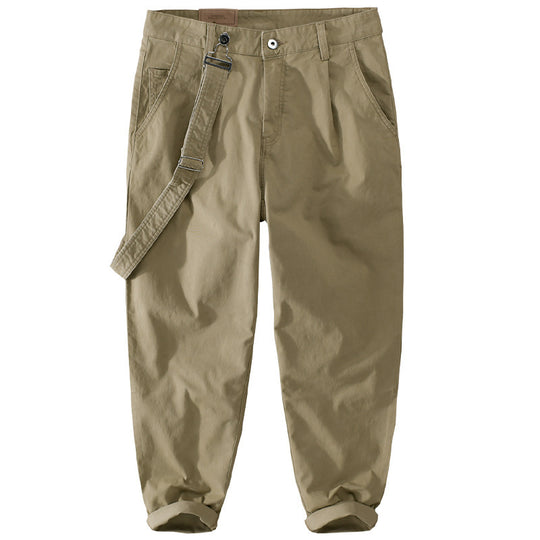 Herren Tapered-Chinohose mit abnehmbarem Gurt, hohem Bund und gekrempeltem Saum Shop Nory