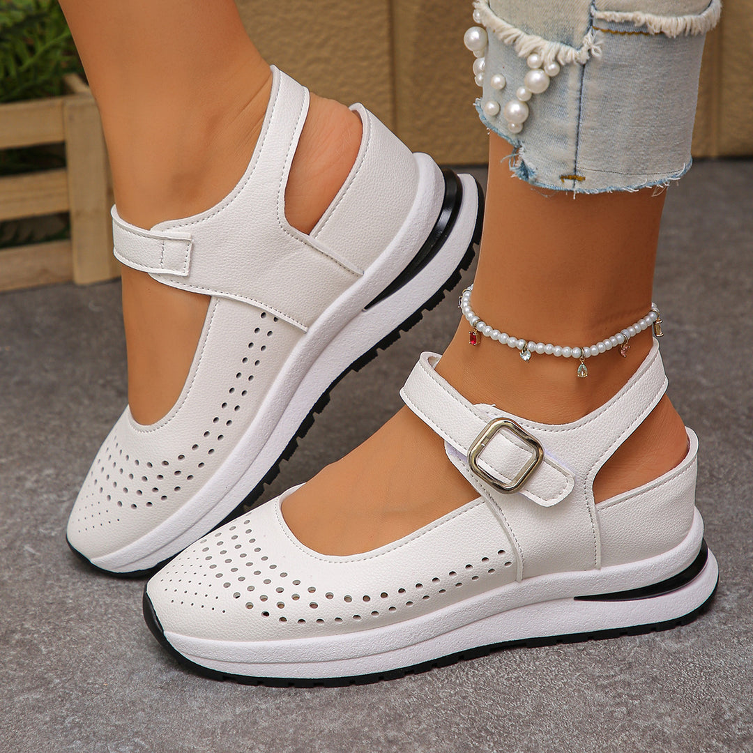 Damen Plateau-Sandalen mit sportlicher Sneaker-Sohle und verstellbaren Klettriemen Shop Nory