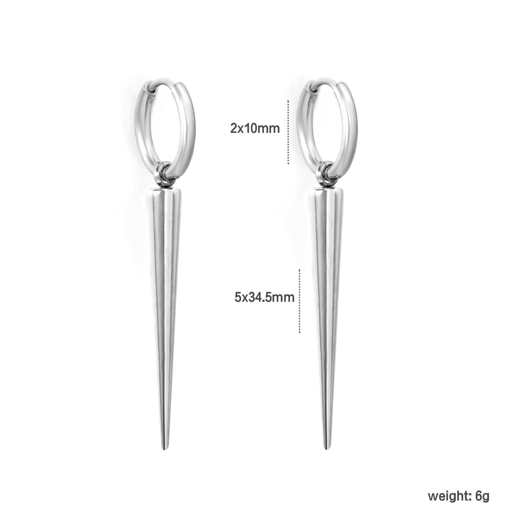 Damen Hängende Ohrstecker mit eleganten, spitzen Metallanhängern Shop Nory