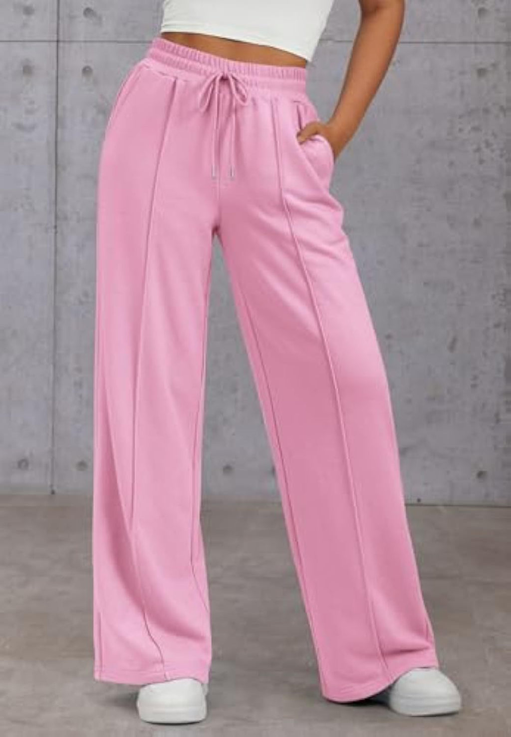 Damen Komfortable Weite Sweatpants mit elastischem Bund und praktischen Taschen