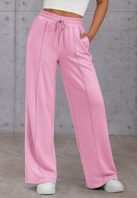 Damen Komfortable Weite Sweatpants mit elastischem Bund und praktischen Taschen