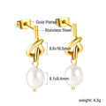 Damen Ohrhänger mit elegantem Knotendesign und Perlen aus hochwertigem Edelstahl Shop Nory