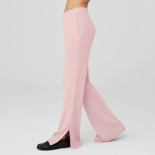 Damen nan weite Loungehose mit elastischem Bund, Eingrifftaschen und seitlichem Saumschlitz Shop Nory