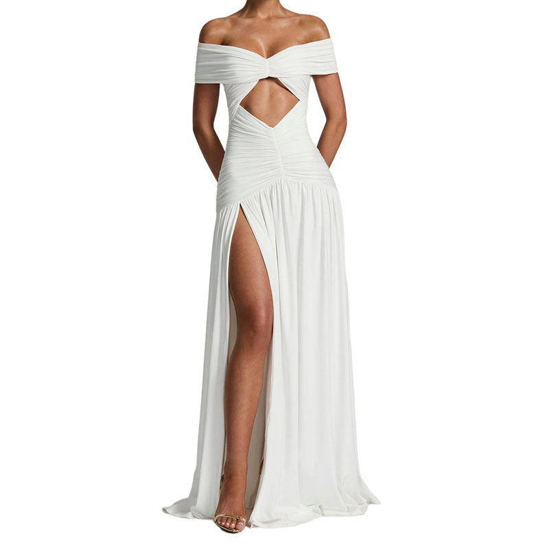 Damen Elegantes Off-Shoulder Maxikleid mit praktischem Cut-Out
