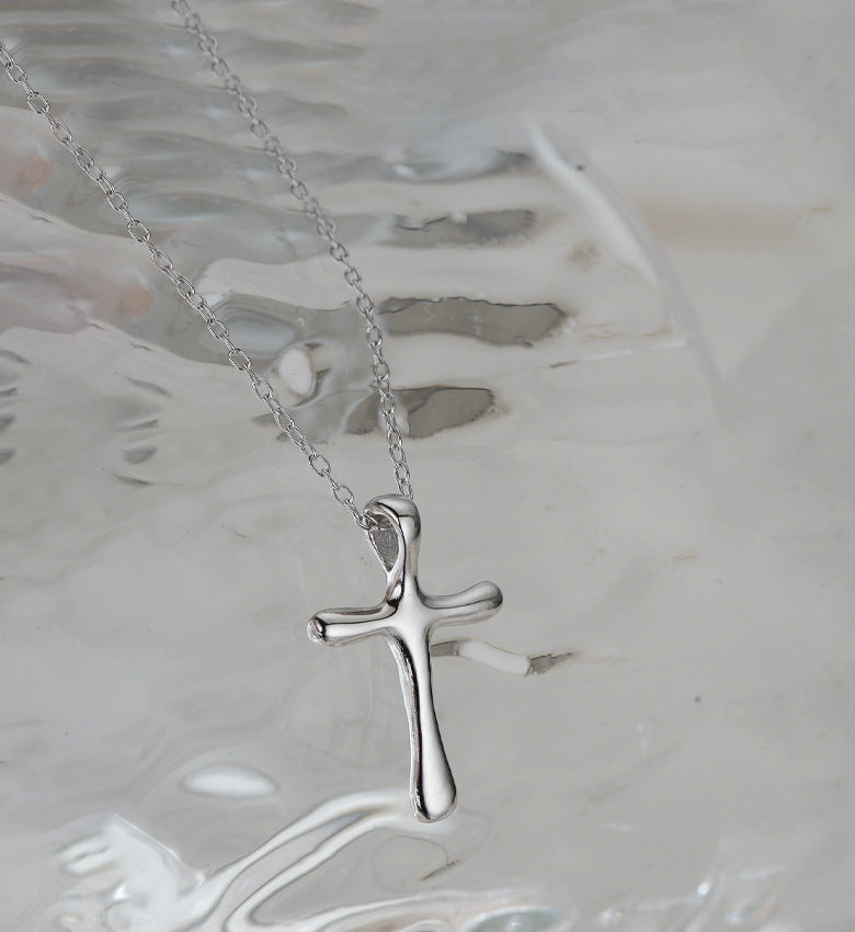 925 Sterling Silber Kabelkette Vergoldung Kreuz Anhänger Halskette | Shop Nory