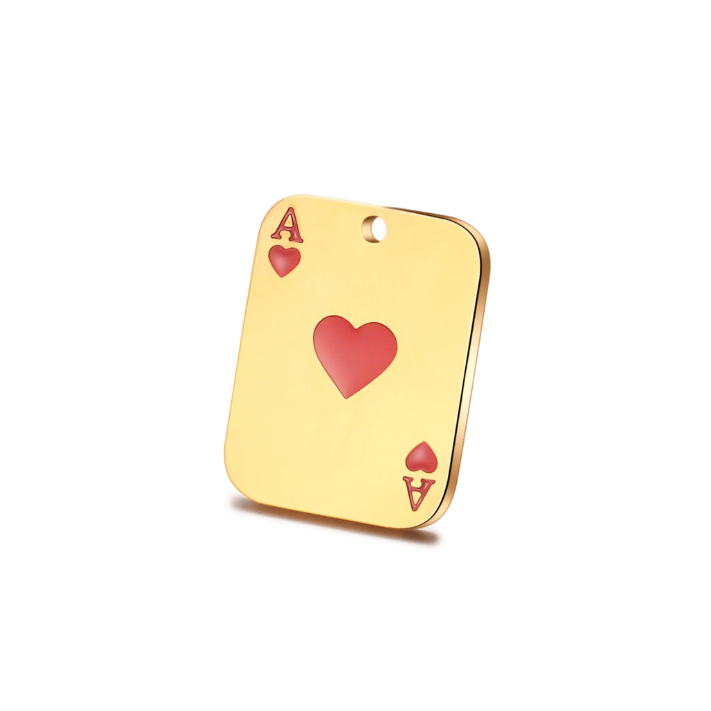 Damen Schmuckanhänger in Form einer goldenen Spielkarte Shop Nory