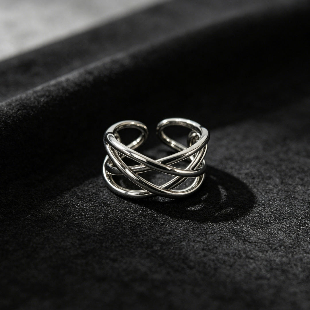 Damen Offener Ring aus hochwertigem Edelstahl mit modernem Design Shop Nory