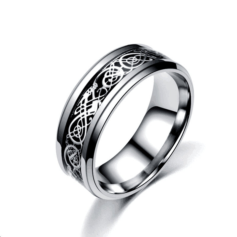 Herren Ring mit modernem, kunstvollem Muster aus hochwertigem Edelstahl Shop Nory