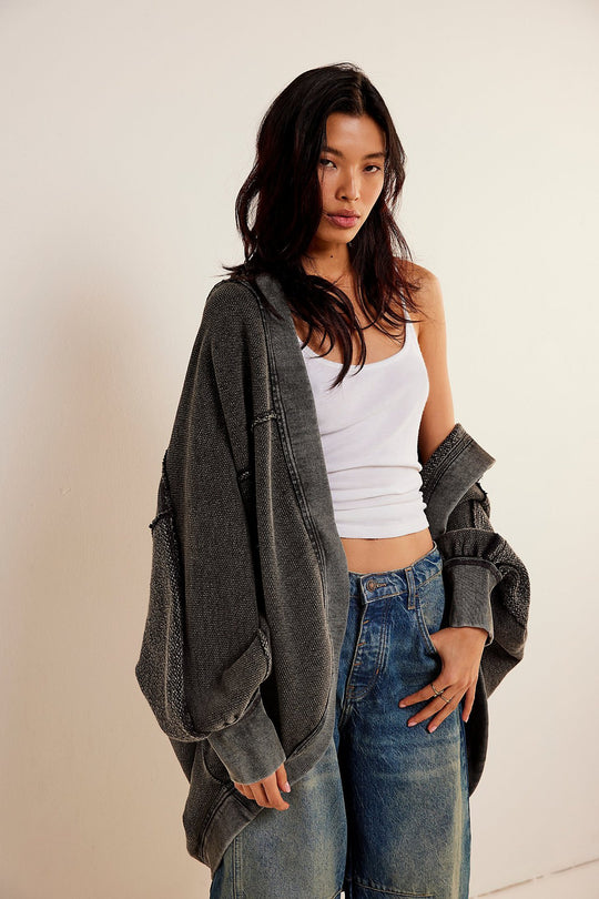 Damen Lässige Oversize Sweatjacke