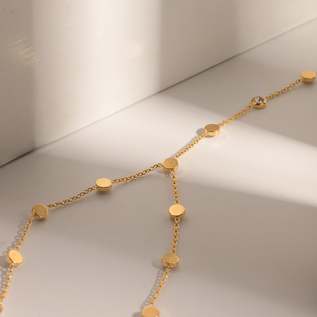 Damen Halskette mit funkelnden Zirkonia und verstellbarem Verschluss Shop Nory