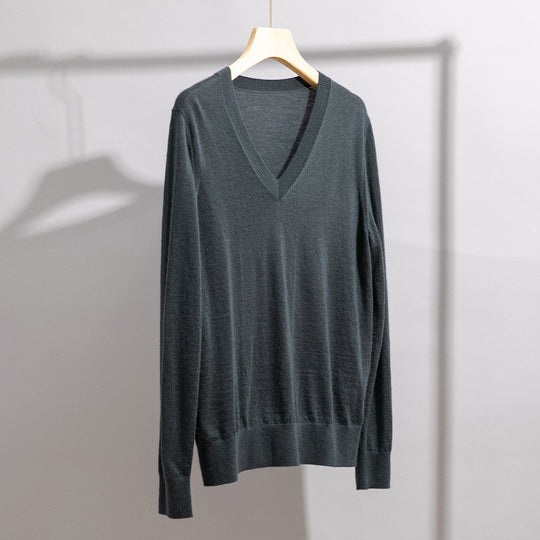 Herren Feiner V‑Ausschnitt-Pullover aus Merinomischung mit leichtem Strukturstrick Shop Nory