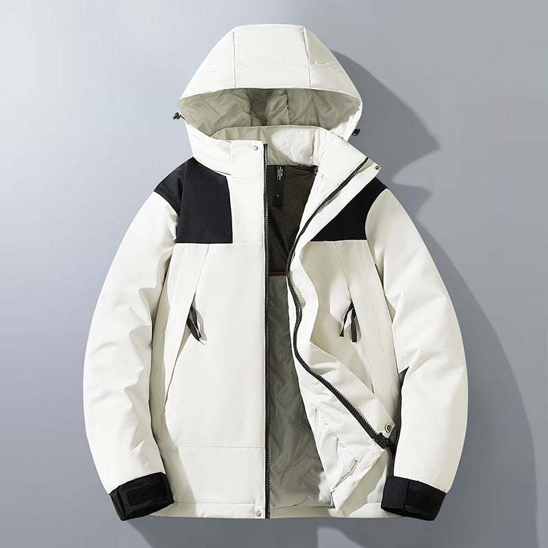 Herren Wasserabweisender Winterparka mit Kapuze, Thermoisolierung und kontrastierenden Schulterpaneelen Shop Nory