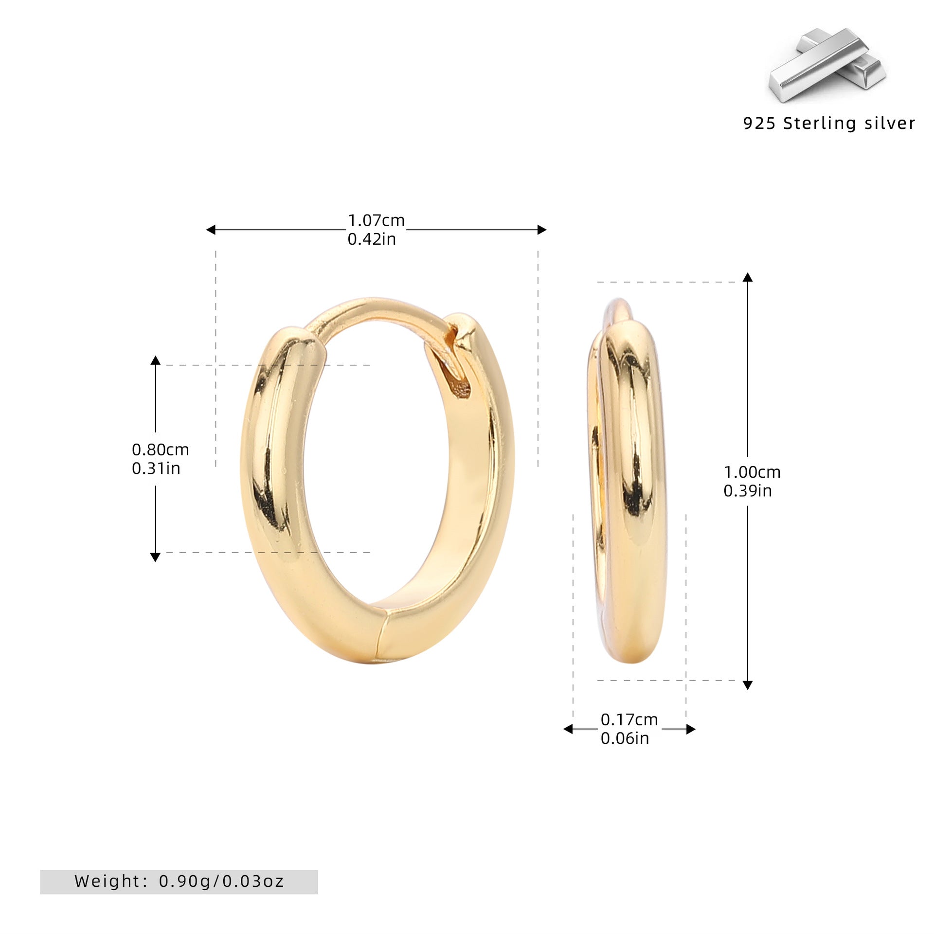 Damen Ohrcreolen mit modernem, minimalistischem Design aus hochwertigem 925 Sterling Silber Shop Nory